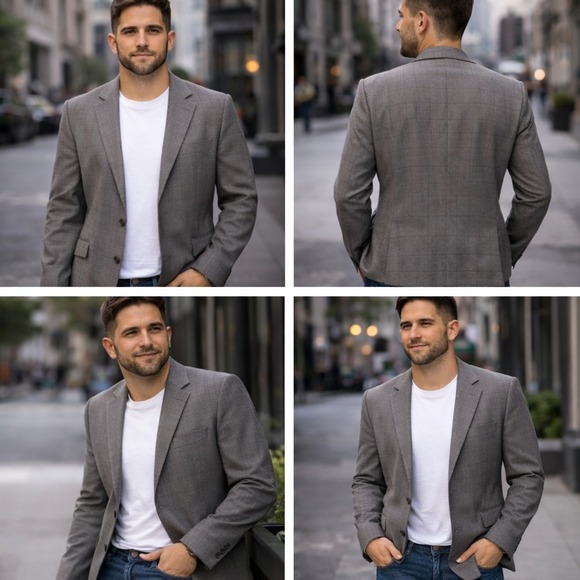 Brooks Brothers 1818 Regent Blazer 40R Gray Windowpane Loro Piana Wool Italy